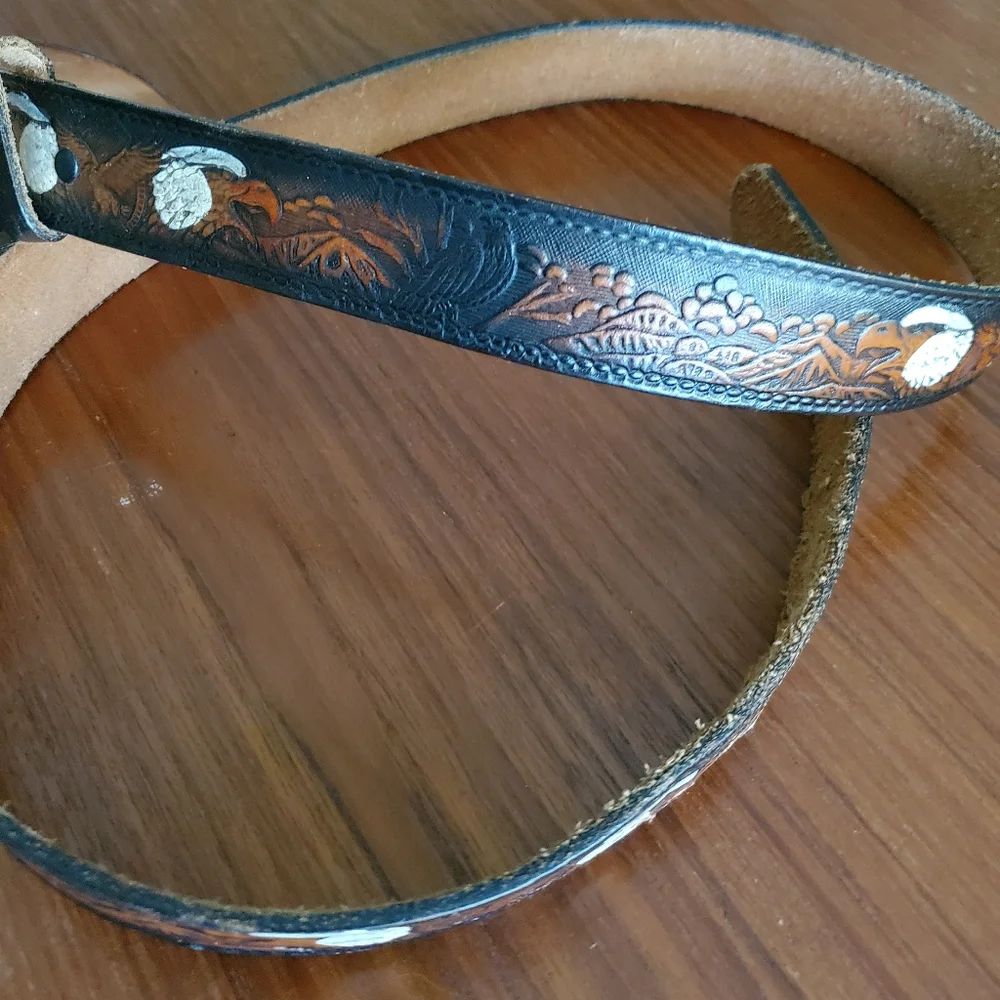 Vintage Western Style Leather belt xl - Picture 8 of 10